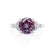 DELILAH - Round Alexandrite 18k White Gold Shoulder Set Ring Engagement Ring Lily Arkwright