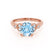 DELILAH - Round Aqua Spinel 18k Rose Gold Shoulder Set Ring Engagement Ring Lily Arkwright