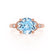 DELILAH - Round Aqua Spinel 18k Rose Gold Shoulder Set Ring Engagement Ring Lily Arkwright