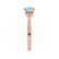 DELILAH - Round Aqua Spinel 18k Rose Gold Shoulder Set Ring Engagement Ring Lily Arkwright