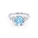 DELILAH - Round Aqua Spinel 18k White Gold Shoulder Set Ring Engagement Ring Lily Arkwright