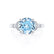DELILAH - Round Aqua Spinel 18k White Gold Shoulder Set Ring Engagement Ring Lily Arkwright