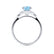DELILAH - Round Aqua Spinel 18k White Gold Shoulder Set Ring Engagement Ring Lily Arkwright
