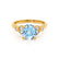 DELILAH - Round Aqua Spinel 18k Yellow Gold Shoulder Set Ring Engagement Ring Lily Arkwright