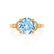DELILAH - Round Aqua Spinel 18k Yellow Gold Shoulder Set Ring Engagement Ring Lily Arkwright