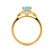 DELILAH - Round Aqua Spinel 18k Yellow Gold Shoulder Set Ring Engagement Ring Lily Arkwright