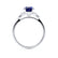 DELILAH - Round Blue Sapphire 950 Platinum Shoulder Set Ring Engagement Ring Lily Arkwright