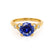 DELILAH - Round Blue Sapphire 18k Yellow Gold Shoulder Set Ring Engagement Ring Lily Arkwright