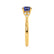 DELILAH - Round Blue Sapphire 18k Yellow Gold Shoulder Set Ring Engagement Ring Lily Arkwright