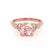 DELILAH - Round Champagne Sapphire 18k Rose Gold Shoulder Set Ring Engagement Ring Lily Arkwright