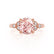 DELILAH - Round Champagne Sapphire 18k Rose Gold Shoulder Set Ring Engagement Ring Lily Arkwright