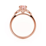 DELILAH - Round Champagne Sapphire 18k Rose Gold Shoulder Set Ring Engagement Ring Lily Arkwright