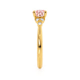 DELILAH - Round Champagne Sapphire 18k Yellow Gold Shoulder Set Ring Engagement Ring Lily Arkwright