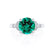 DELILAH - Round Emerald 950 Platinum Shoulder Set Ring Engagement Ring Lily Arkwright