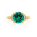 DELILAH - Round Emerald 18k Yellow Gold Shoulder Set Ring Engagement Ring Lily Arkwright