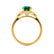 DELILAH - Round Emerald 18k Yellow Gold Shoulder Set Ring Engagement Ring Lily Arkwright