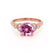 DELILAH - Round Pink Sapphire 18k Rose Gold Shoulder Set Ring Engagement Ring Lily Arkwright