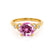 DELILAH - Round Pink Sapphire 18k Yellow Gold Shoulder Set Ring Engagement Ring Lily Arkwright