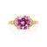 DELILAH - Round Pink Sapphire 18k Yellow Gold Shoulder Set Ring Engagement Ring Lily Arkwright