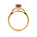 DELILAH - Round Pink Sapphire 18k Yellow Gold Shoulder Set Ring Engagement Ring Lily Arkwright