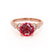 DELILAH - Round Ruby 18k Rose Gold Shoulder Set Ring Engagement Ring Lily Arkwright