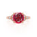 DELILAH - Round Ruby 18k Rose Gold Shoulder Set Ring Engagement Ring Lily Arkwright
