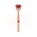DELILAH - Round Ruby 18k Rose Gold Shoulder Set Ring Engagement Ring Lily Arkwright