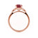 DELILAH - Round Ruby 18k Rose Gold Shoulder Set Ring Engagement Ring Lily Arkwright