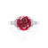DELILAH - Round Ruby 950 Platinum Shoulder Set Ring Engagement Ring Lily Arkwright