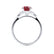 DELILAH - Round Ruby 18k White Gold Shoulder Set Ring Engagement Ring Lily Arkwright