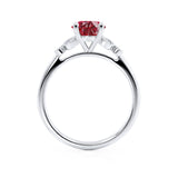 DELILAH - Round Ruby 950 Platinum Shoulder Set Ring Engagement Ring Lily Arkwright