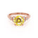 DELILAH - Round Yellow Sapphire 18k Rose Gold Shoulder Set Ring Engagement Ring Lily Arkwright