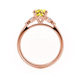 DELILAH - Round Yellow Sapphire 18k Rose Gold Shoulder Set Ring Engagement Ring Lily Arkwright