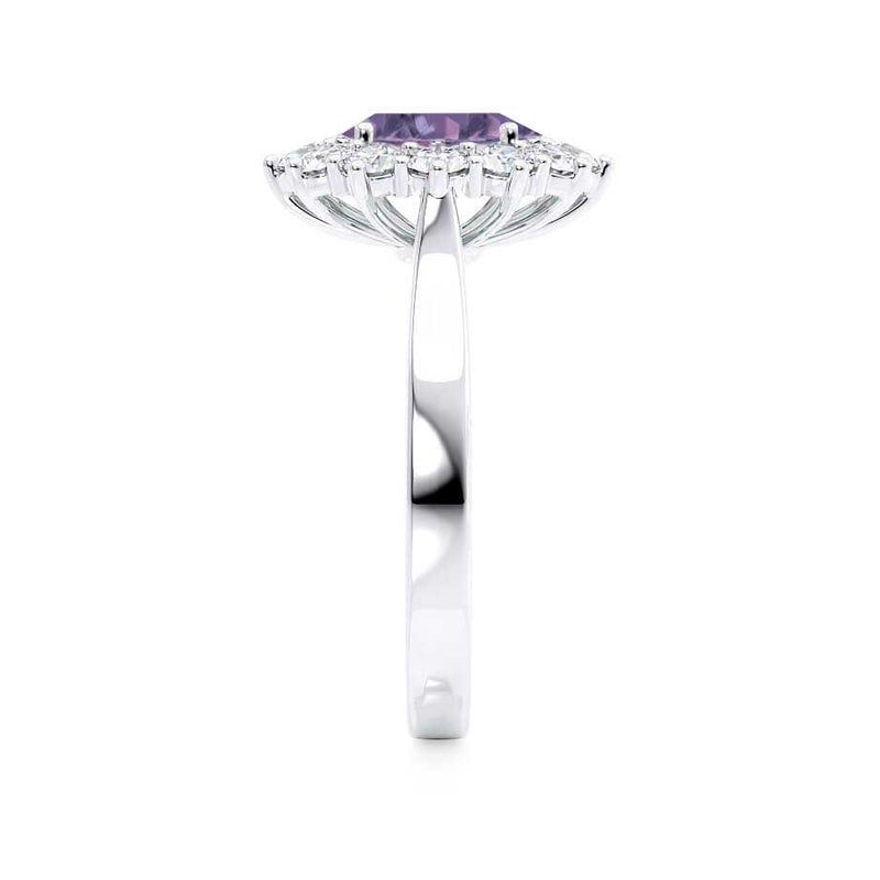 - Chatham® Alexandrite & Lab Diamond 950 Platinum Halo Engagement Ring Lily Arkwright