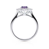 - Chatham® Alexandrite & Lab Diamond 18k White Gold Halo Engagement Ring Lily Arkwright
