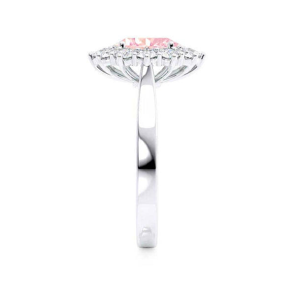 - Chatham® Champagne Sapphire & Lab Diamond 950 Platinum Halo Engagement Ring Lily Arkwright