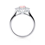 - Chatham® Champagne Sapphire & Lab Diamond 18k White Gold Halo Engagement Ring Lily Arkwright