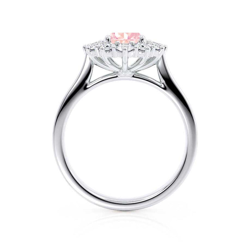 - Chatham® Champagne Sapphire & Lab Diamond 950 Platinum Halo Engagement Ring Lily Arkwright