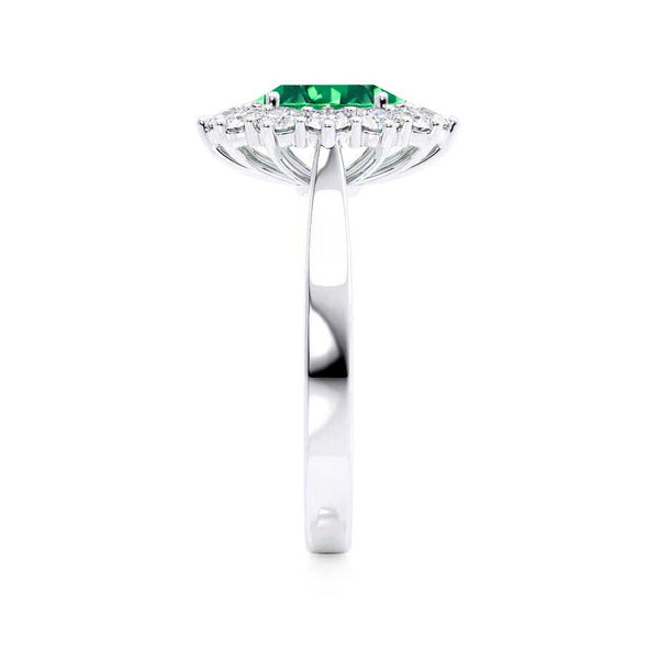- Chatham® Emerald & Lab Diamond 950 Platinum Halo Engagement Ring Lily Arkwright