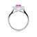 - Chatham® Pink Sapphire & Lab Diamond 18k White Gold Halo Engagement Ring Lily Arkwright