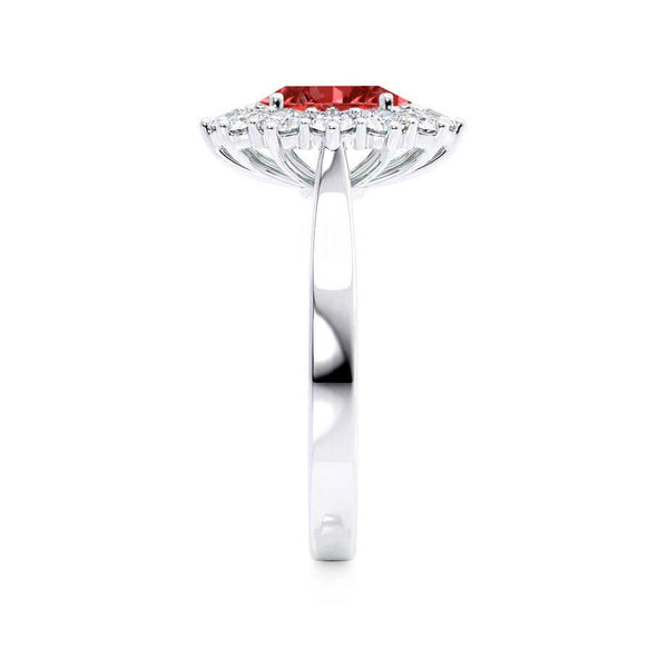 - Chatham® Ruby & Lab Diamond 950 Platinum Halo Engagement Ring Lily Arkwright