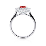 - Chatham® Ruby & Lab Diamond 18k White Gold Halo Engagement Ring Lily Arkwright