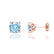 DOVE - Round Aqua Spinel 18k Rose Gold Stud Earrings Earrings Lily Arkwright