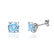 DOVE - Round Aqua Spinel 18k White Gold Stud Earrings Earrings Lily Arkwright