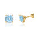 DOVE - Round Aqua Spinel 18k Yellow Gold Stud Earrings Earrings Lily Arkwright