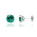 DOVE - Round Emerald 18k White Gold Stud Earrings Earrings Lily Arkwright