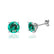 DOVE - Round Emerald 18k White Gold Stud Earrings Earrings Lily Arkwright