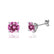DOVE - Round Pink Sapphire Platinum Stud Earrings Earrings Lily Arkwright