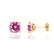 DOVE - Round Pink Sapphire 18k Yellow Gold Stud Earrings Earrings Lily Arkwright