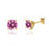 DOVE - Round Pink Sapphire 18k Yellow Gold Stud Earrings Earrings Lily Arkwright